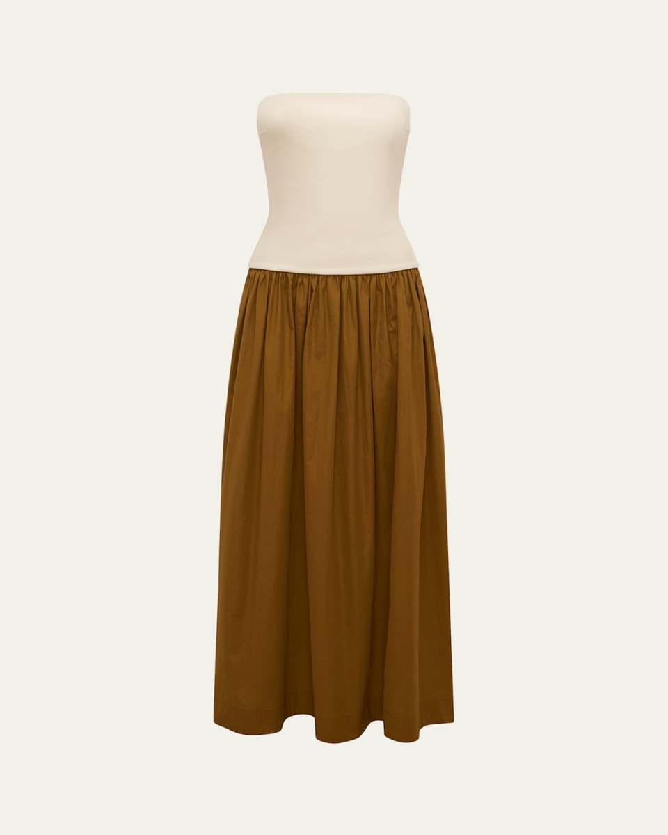Strapless Drop-Waist Duo Dress